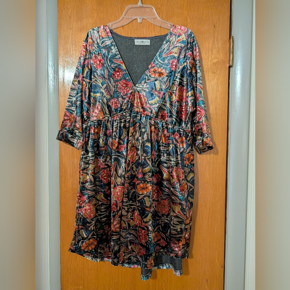 Velvet Floral Mini Dress